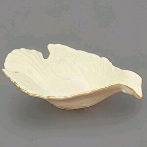 Vintage Lenox Dove Shaped Trinket Or Soap Dish Porcelain Gold Trim Boho Glam